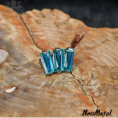 Cluster de zircons baguettes en titane Threadless - Neometal