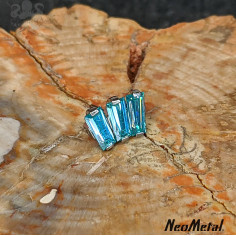 Cluster de zircons baguettes en titane Threadless - Neometal 2