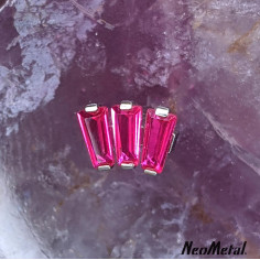 Cluster de zircons baguettes en titane Threadless - Neometal 2