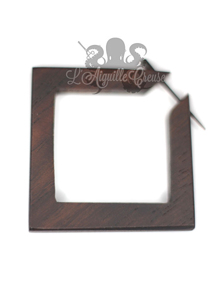 Paire de boucles d'oreilles Losanges en bois