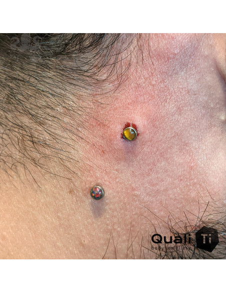 Cabochon d'Oeil de tigre QualiTi en titane - pour 1.6 mm