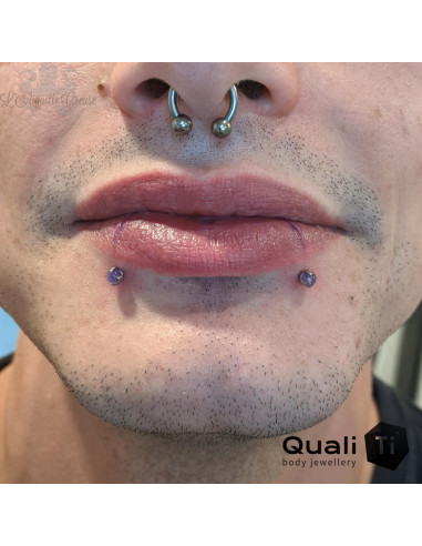 Accessoire QualiTi en titane & Améthyste de 3 mm , pour 1 ou 1.2 mm