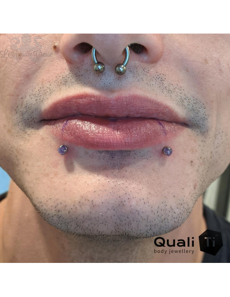 Accessoire QualiTi en titane & Améthyste de 3 mm , pour 1 ou 1.2 mm