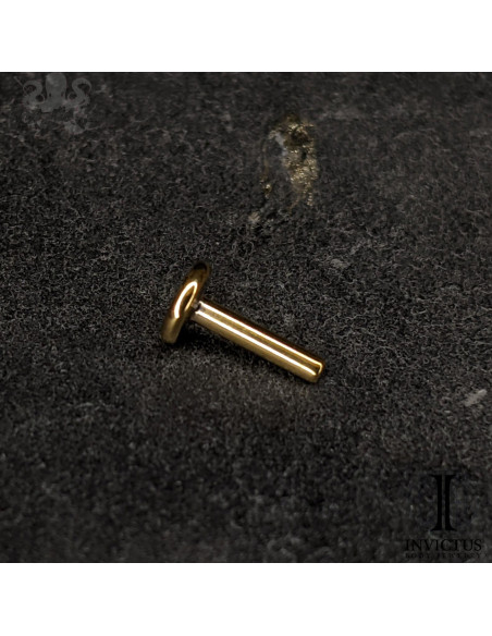 Barre de Labret Invictus en titane pvd gold - 1,2 mm -pas de vis interne