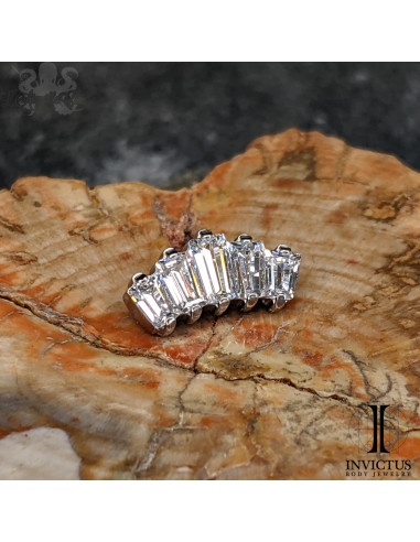 Cluster Invictus en titane et zircons premiums - threadless