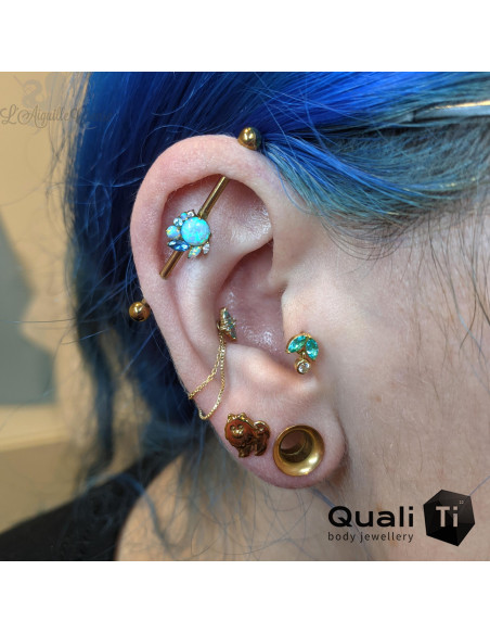 Cluster QualiTi en titane opales synthétiques & zircons - pour 1 ou 1.2 mm