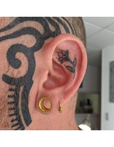 Anneau segmenté ethnique pvd or, ouverture facile