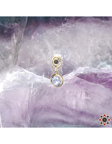 Charme en or jaune 14 carats et zircon - Taracea