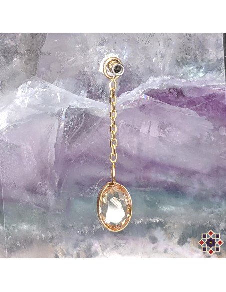 Charme en or jaune 14 carats et zircon - Taracea