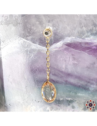 Charme en or jaune 14 carats et zircon - Taracea