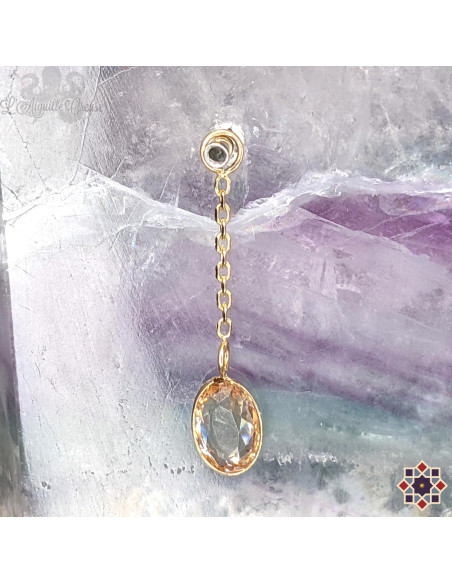 Charme en or jaune 14 carats et zircon - Taracea