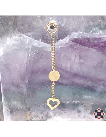 Charme double chainette en or jaune 14 carats - Taracea