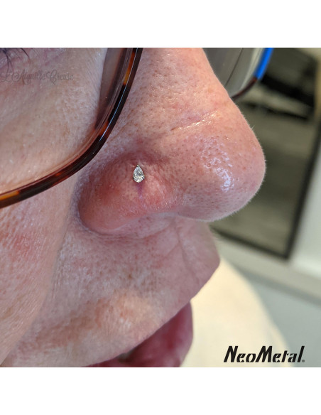 Zircon poire en titane, Threadless - Neometal