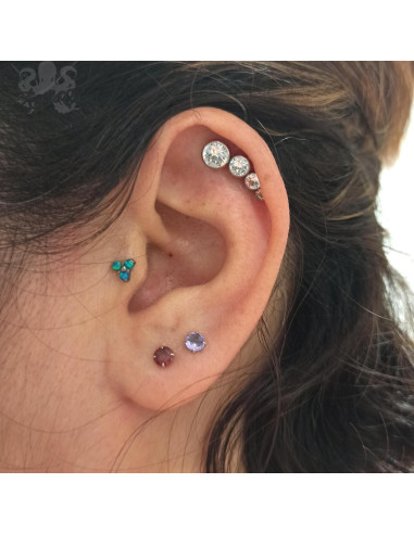 Cluster en titane orné de zircons premiums pour 1 ou 1.2 mm