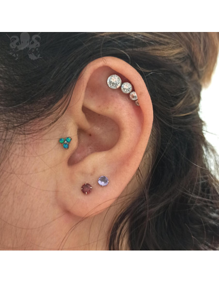 Cluster en titane orné de zircons premiums pour 1 ou 1.2 mm