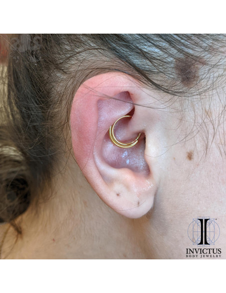 Anneau segmenté en titane pvd or 24 carats Invictus, ouverture facile