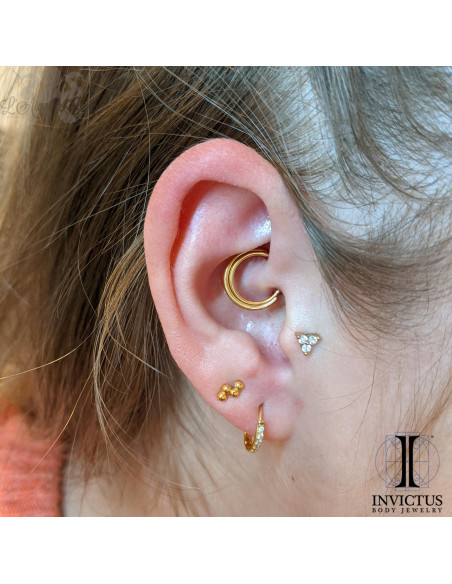 Anneau segmenté en titane pvd or 24 carats Invictus, ouverture facile