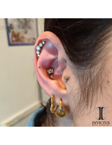 Mini Cluster Invictus en titane et zircons cubiques - pour 1.2 mm