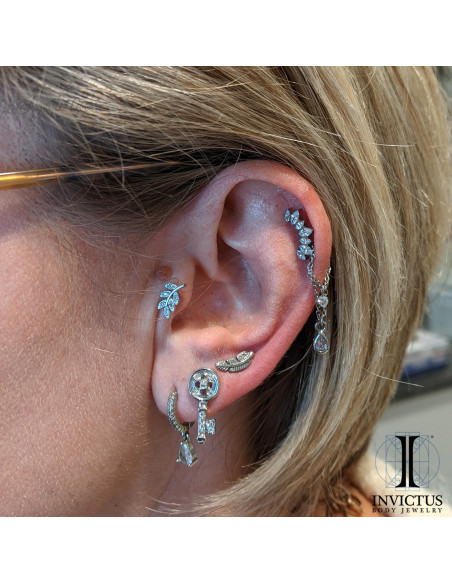 Marquise Invictus en titane et zircons premiums - threadless