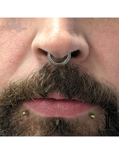 Anneau segmenté en titane Invictus et zircons premiums, ouverture facile