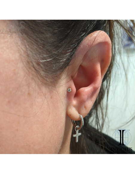 Zircon griffé Invictus en titane pvd gold - pour 1.2 mm