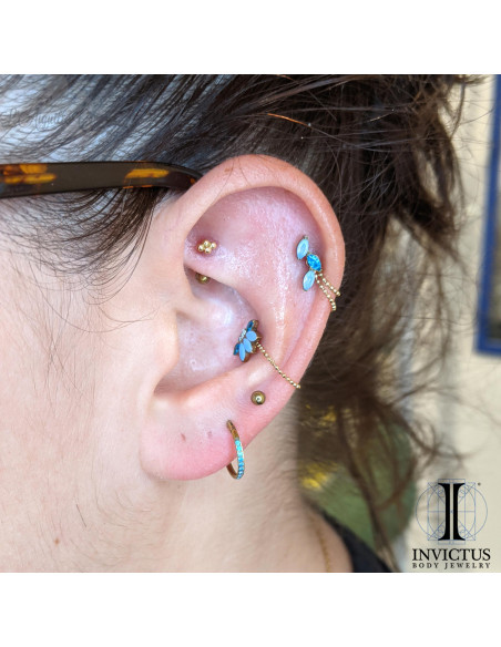 Double chainette bille en or jaune 14 carats Invictus