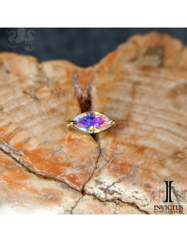 Marquise en or 14 carats  et zircon Threadless - Invictus