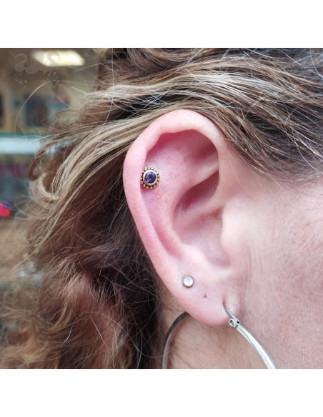 Accessoire en Or 18 carats et Améthyste, pour bijou en 1 ou 1.2 mm