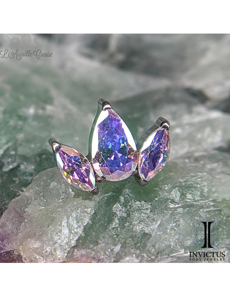 Cluster Invictus en titane et zircons premiums - threadless