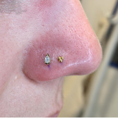 Poire en or jaune 18 carats et zircon Threadless 2