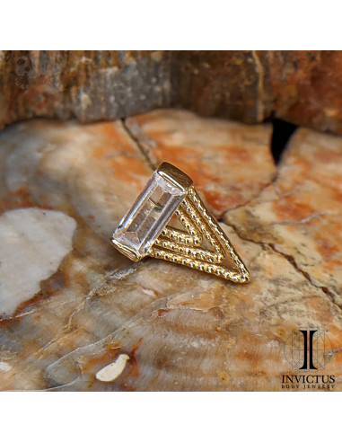 Marquise en or 14 carats  et zircon Threadless - Invictus