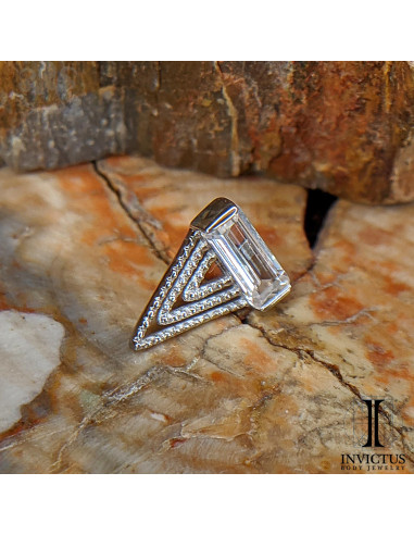 Accessoire en or blanc 14 carats et zircon Threadless - Invictus