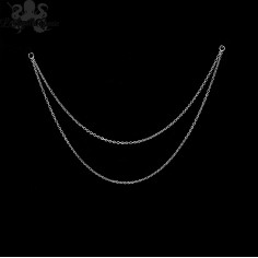 Double chainette en acier 316L pour lier la narine à l'oreille