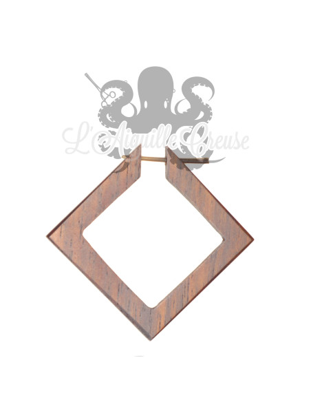 Paire de boucles d'oreilles Losanges en bois