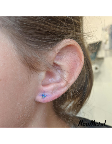 'Ombre' Trinity en titane orné de Zircons cubiques, Threadless - Neometal