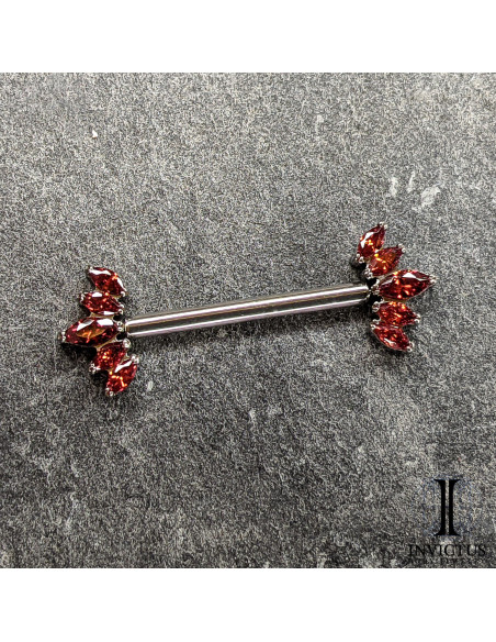 Bijou de téton Invictus en titane et zircons - Threadless