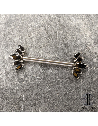 Bijou de téton Invictus en titane et zircons - Threadless