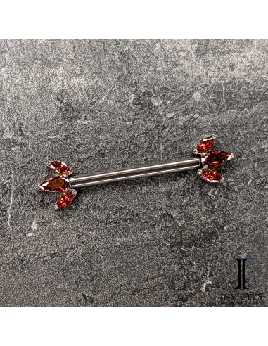 Bijou de téton Invictus en titane et zircons - Threadless