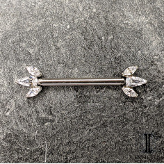 Bijou de téton Invictus en titane et zircons - Threadless