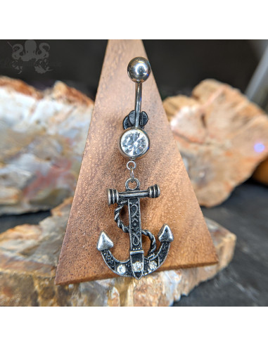 Bijou de nombril ancre nautique
