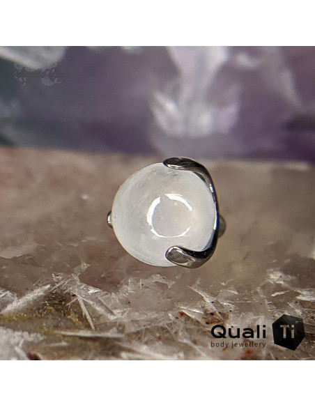 Accessoire QualiTi en titane & Moonstone Rainbow de 4 mm , pour 1.6 mm