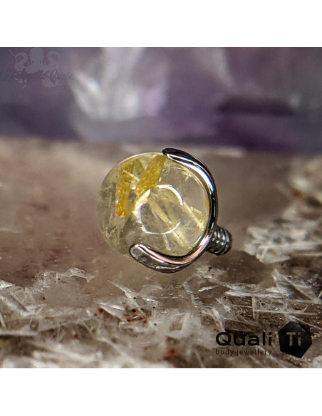 Accessoire QualiTi en titane & quartz rutile de 4 mm , pour 1.6 mm