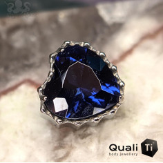 'Dimpled Heart' QualiTi en titane et zircon premium, pour 1 ou 1.2 mm