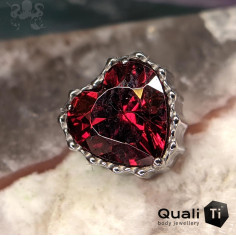 'Dimpled Heart' QualiTi en titane et zircon premium, pour 1 ou 1.2 mm 2