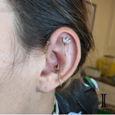 Marquise en or 14 carats et zircons premium Threadless - Invictus 2