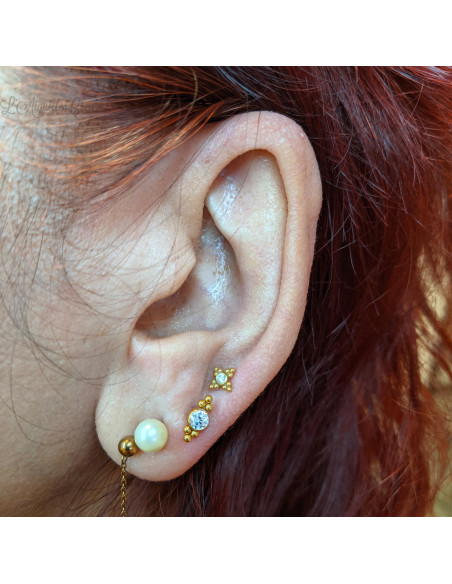 Zircon premium en titane pvd or pour 1 ou 1.2 mm