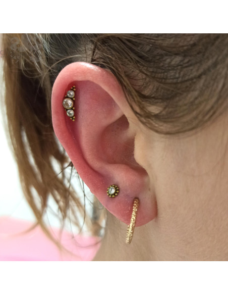 Accessoire en titane orné de zircons premiums - pour 1 ou 1.2 mm