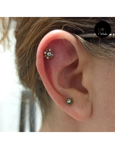 Accessoire en titane orné de zircons premiums - pour 1 ou 1.2 mm