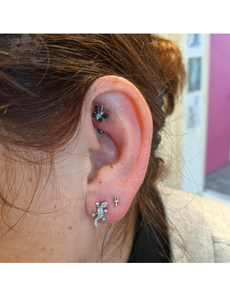 Croix d'Ankh en or blanc 18 carats Threadless