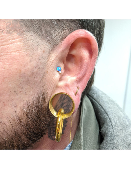 Anneau segmenté plaqué or, ouverture facile